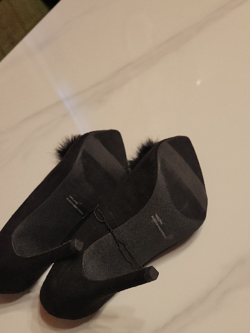 New York & Company Black Pointed Toe Pom-Pom Stilettos - Picture 6 of 7